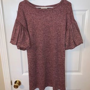 Vestique Puff-Sleeve Pale Pink Dress Size S